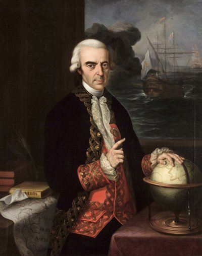 Romantyzm : Portret Antonio de Ulloa (1716-1795) autorstwa Cortes y Aguilar, Andres (1812-1879), ok. 1856. Olej na płótnie autorstwa Andrés Cortés y Aguilar