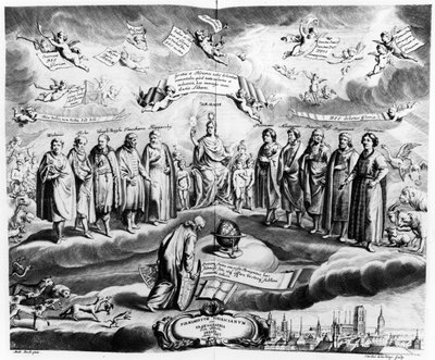 Firmmentum Sobiescianum lub Uranographia Jana Heweliusza (1611-87), ryty Charles de la Haye, wyd. w 1687 autorstwa Andrzej Stech