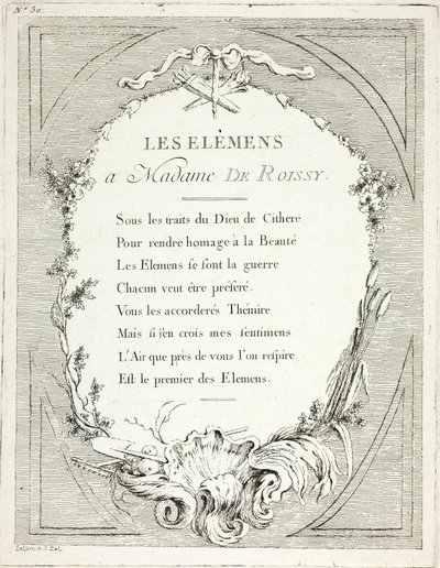 Frontispis, z Élements autorstwa Ange Laurent de Lalive de Jully