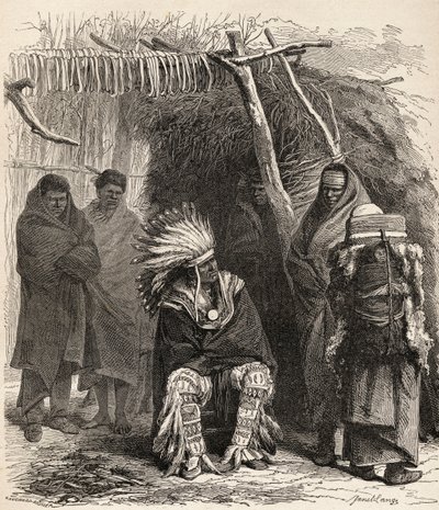 Peter La Cherre, ilustracja ze „Świata w rękach”, sztychowana przez Gaucharda-Bruniera, wydana w 1878 r. autorstwa Ange Louis Janet