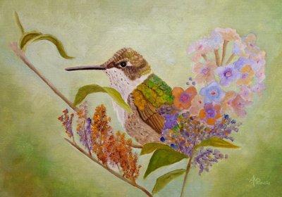 Kolorowy ogród dla kolibrów autorstwa Angeles M. Pomata