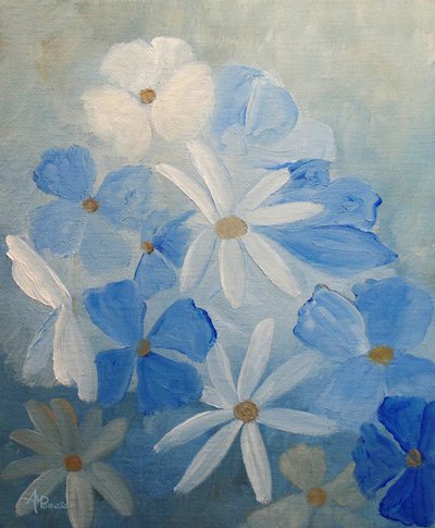 Marzycielskie niebieskie kwiaty autorstwa Angeles M. Pomata
