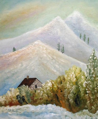 Domek w Snowy Mountain autorstwa Angeles M. Pomata