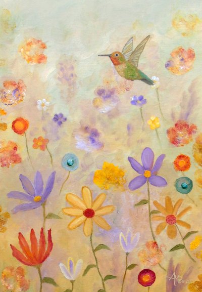 Fantazyjny ogród kolibrów autorstwa Angeles M. Pomata