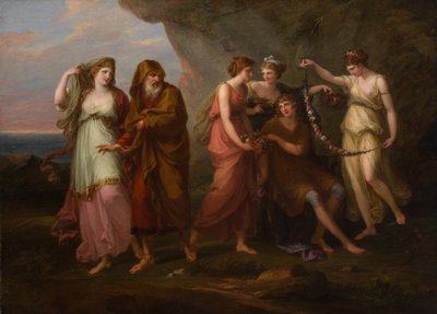 Telemach i nimfy Kalipso, 1782. autorstwa Angelica Kauffman