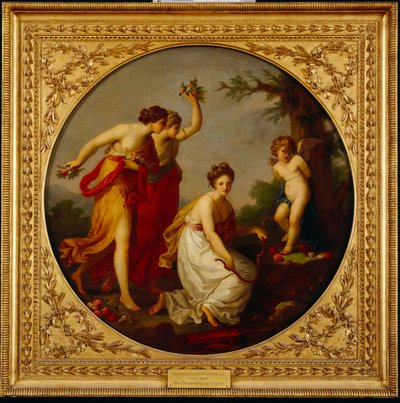 Rozbrajanie Kupidyna (olej na płótnie) autorstwa Angelica Kauffman