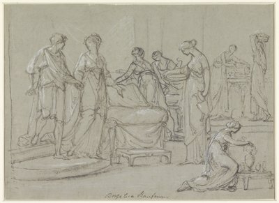 Panna młoda i pan młody wchodzą do komnaty ślubnej autorstwa Angelica Kauffmann