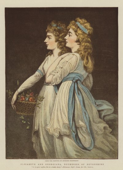 Elżbieta i Georgiana, księżne Devonshire (chromolitho) autorstwa Angelica Kauffmann
