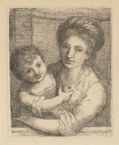 Matka trzymająca dziecko z jabłkiem autorstwa Angelica Kauffmann