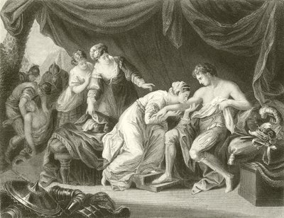 Trucizna wyssana z rany księcia Edwarda przez jego małżonkę Eleonorę autorstwa Angelica Kauffmann