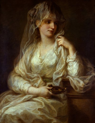 Portret damy jako westalki - obraz Angeliki (Angelica) Kauffmann (1741-1807), olej na płótnie autorstwa Angelica Kauffmann