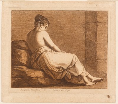 Leżąca dziewczyna widziana z tyłu autorstwa Angelica Kauffmann