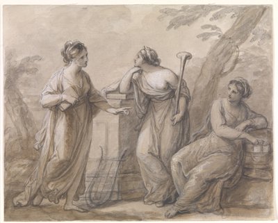Trzy muzy w rozmowie autorstwa Angelica Kauffmann