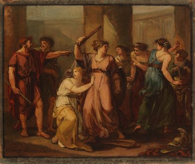 Odyseusz odkrywa Achillesa ukrytego wśród córek króla Likomedesa autorstwa Angelica Kauffmann