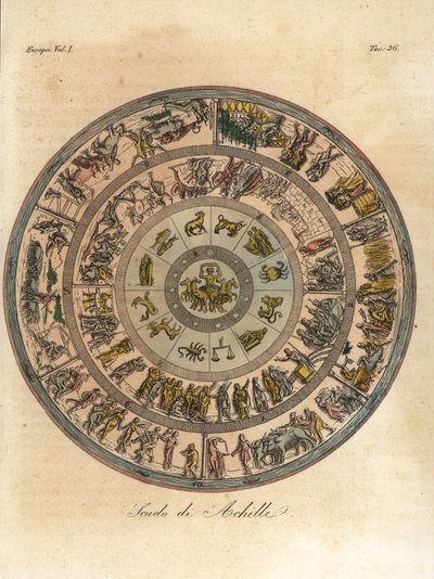 Tarcza Achillesa, użyta w jego walce z Hectorem autorstwa Angelo (after) Monticelli