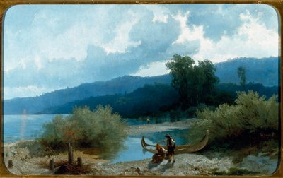 Krajobraz jeziora (Jezioro) Malarstwo autorstwa Angelo Beccaria (1820-1897) 1862 Dim 55,5x90,3 cm Genes, Galleria d