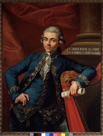 Portret niemieckiego kompozytora i harfisty Philipa Josepha Hinnera (1754-po 1805) autorstwa Angelo Crescimbeni