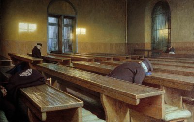 Święto w hospicjum Trivulzio w Mediolanie. Obraz Angelo Morbelli (1853-1919) autorstwa Angelo Morbelli