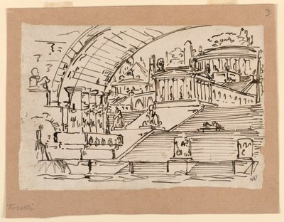 Scenografia, wyobrażone miasto autorstwa Angelo Toselli