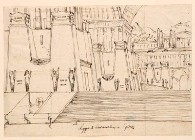 Scenografia do Semiramidu autorstwa Gioachino Rossiniego autorstwa Angelo Toselli