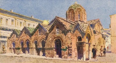 Kościół Panagia Kapnikari, Ateny (czarna lito) autorstwa Angelos Giallinos