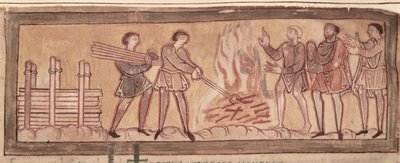 Cott Tib B V f.8 Ocieplenie i kowalstwo, ok.1030 (welum) autorstwa Anglo Saxon