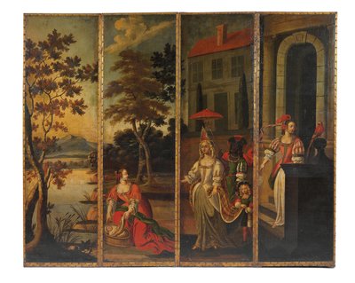 Poczwórny ekran dwustronny, ok.1700 autorstwa Anglo Flemish School