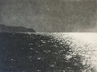 Luz dançante, 2021 (água-tinta sobre papel) polimento autorstwa angus hampel