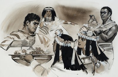 Antoni i Kleopatra (gwasz na papierze) autorstwa Angus McBride