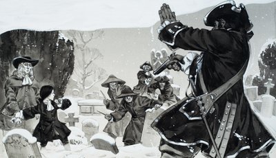 Churchyard Brawl (gwasz na papierze) autorstwa Angus McBride