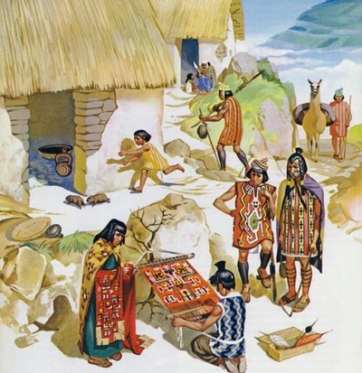 Dom w Peru, ok. 100 r. n.e. (kolorowa litografia) autorstwa Angus McBride