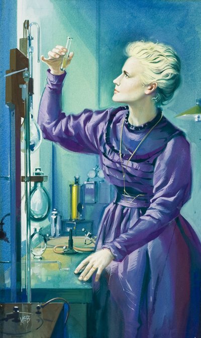 Madame Curie (1867-1934) (gwasz na papierze) autorstwa Angus McBride