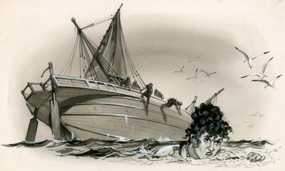 Matka Nerona, Agrypina, pływająca na brzegu autorstwa Angus McBride