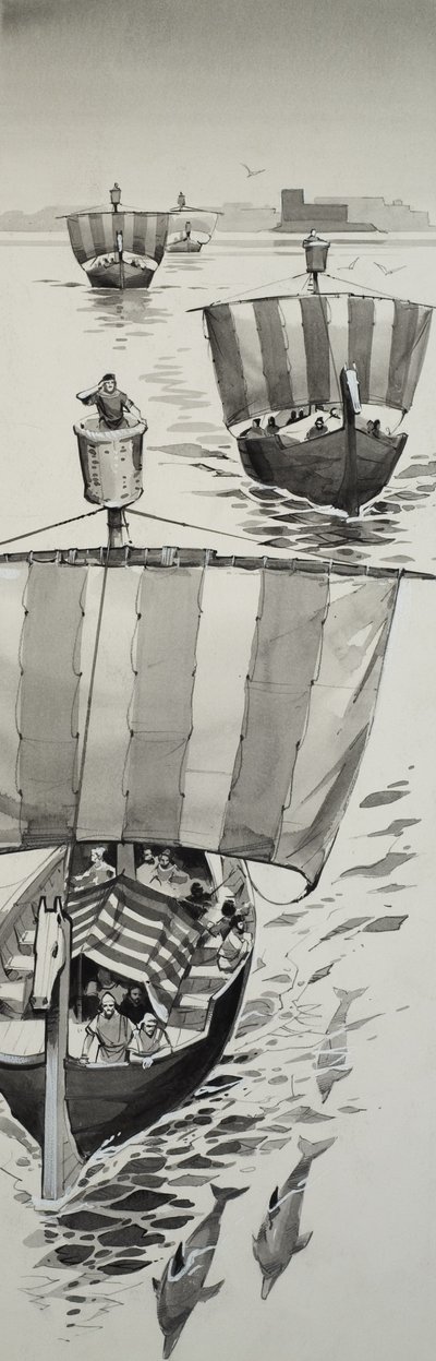 Fenicjanie (gwasz na papierze) autorstwa Angus McBride