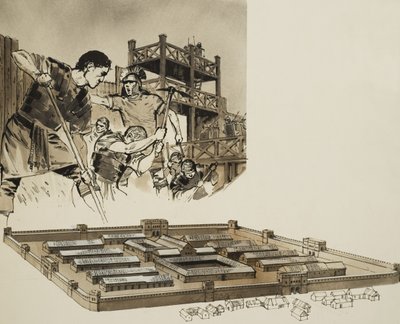 Roman Camp (gwasz na papierze) autorstwa Angus McBride