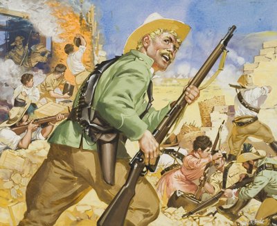 Oblężenie Mafeking, z lat 1899-1900 (gwasz na papierze) autorstwa Angus McBride