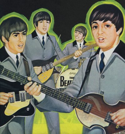 The Beatles (kolorowa litografia) autorstwa Angus McBride