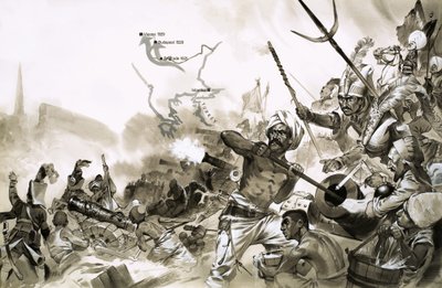 Tureckie armie Sulejmana otaczają Wiedeń w 1529 r. autorstwa Angus McBride