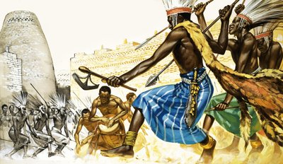 Taniec wojenny plemion Bantu autorstwa Angus McBride