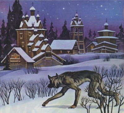 Wilkołaki (kolorowa litografia) autorstwa Angus McBride