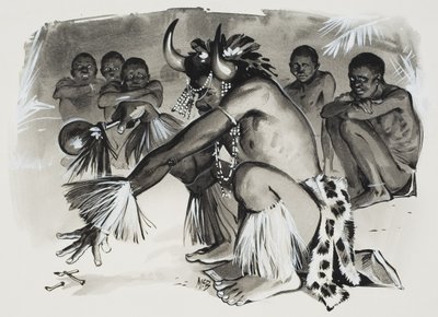 Szaman (gwasz na papierze) autorstwa Angus McBride