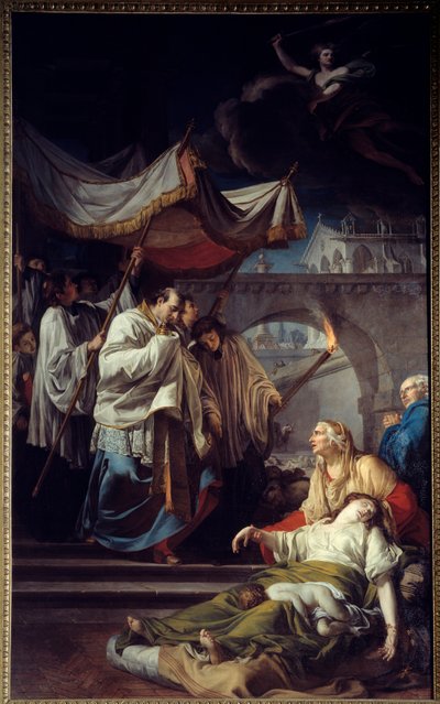 Borromee komunikujące się pestifery. Święty Karol Boromeusz (Carlo Borromeo autorstwa Anicet Charles Gabriel Lemonnier
