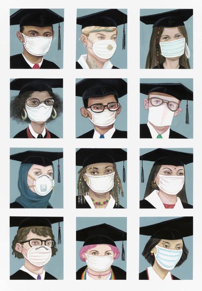Klasa 2020, 2020 (akryl na płycie ilustracyjnej) autorstwa Anita Kunz