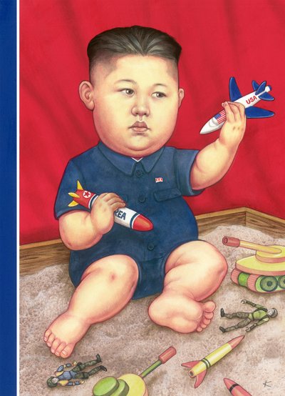 Niebezpieczne zabawki, 2016 (akryl na płycie ilustracyjnej) autorstwa Anita Kunz