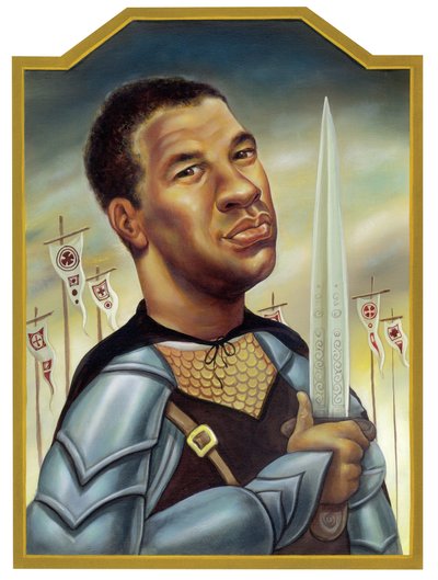 Denzel Washington, 2002 (akryl na płycie ilustracyjnej) autorstwa Anita Kunz