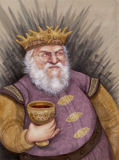 George RR Martin, 2011 (akryl na płycie ilustracyjnej) autorstwa Anita Kunz