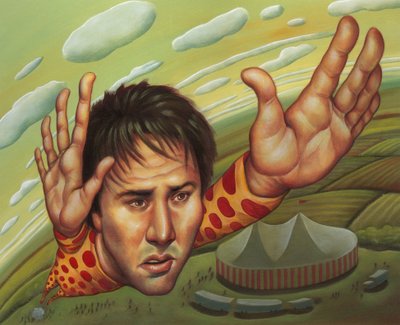 Keanu Reeves, 2000 (akryl na płycie ilustracyjnej) autorstwa Anita Kunz