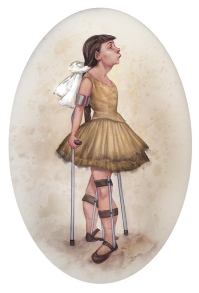 Little Dancer Of Fourteen Tears, 2019 (farba akrylowa na płycie ilustracyjnej) autorstwa Anita Kunz
