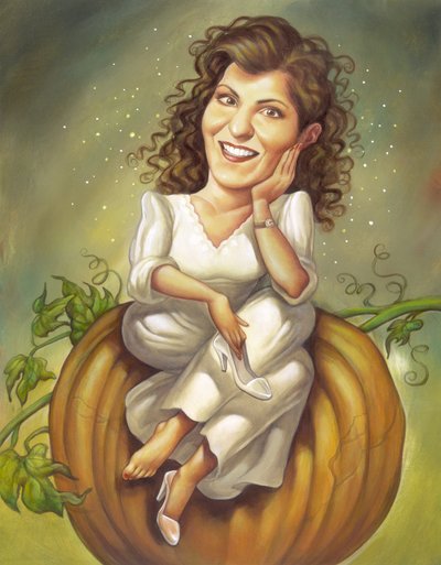 My Big Fat Greek Wedding, 2002 (akryl na płycie ilustracyjnej) autorstwa Anita Kunz