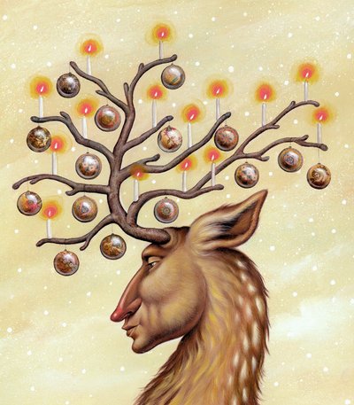 Renifer, 2006 (akryl na płycie ilustracyjnej), niepublikowany autorstwa Anita Kunz